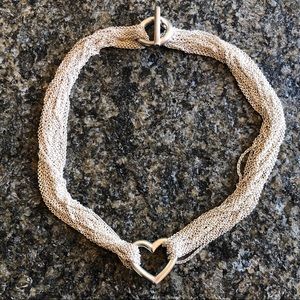 Authentic Tiffany & Co Silver Heart Mesh Necklace